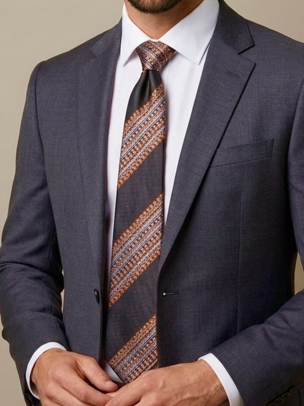 Classic Navy Patterned Tie
